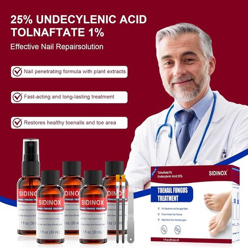 Toenail Fungus Treatment, Treatment Extra Strength with 25% Undecylenic Acid, Fungus Nail Treatment for Damaged Nails, Discolored, Thick Toenails, Help Nail Grow - (1 Fl Oz/30 ml x 5 Pack) in Saudi Arabia