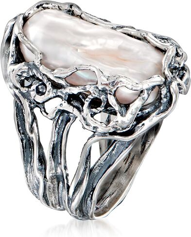 Ross-Simons 20-23mm Cultured Baroque Pearl Ring in Sterling Silver in Saudi Arabia