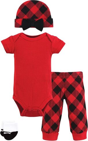 Hudson Baby Unisex Thermal Preemie Layette Set 4pc Long Sleeve Outfit in Kuwait