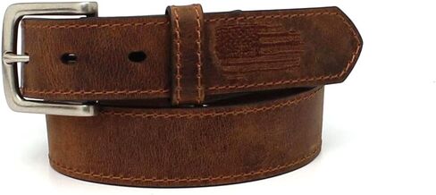 ARIAT Youth Boys Embroidered USA Flag Distressed Leather Belt, Brown, 26 in Saudi Arabia
