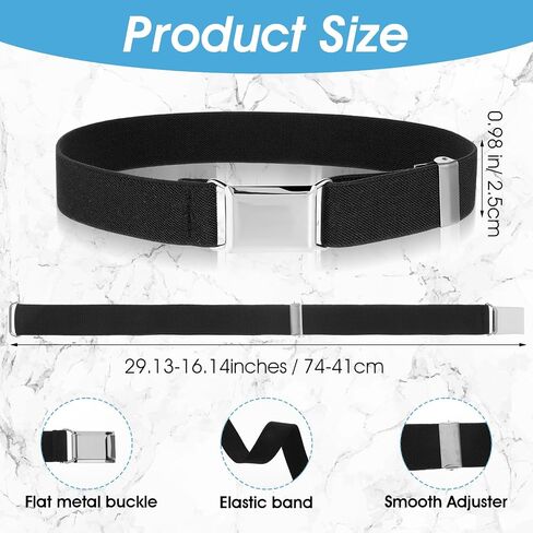 Bremorou Toddler Boy Belt مجموعة حزام تمدد مرن قابل للتعديل مع مربع مربعة مربعة للأولاد فتاة الأطفال بنطلون جينز موحد (أسود ، رمادي فضية ، قهوة) in Saudi Arabia