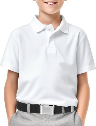 Bremorou Toddler Boy Belt مجموعة حزام تمدد مرن قابل للتعديل مع مربع مربعة مربعة للأولاد فتاة الأطفال بنطلون جينز موحد (أسود ، رمادي فضية ، قهوة) in Saudi Arabia