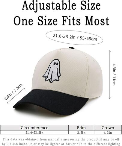Halloween Ghost Trucker Hat, Goth Embroidered Baseball Caps for Men & Women, Cute Spooky Gifts for Festival Wear in Saudi Arabia