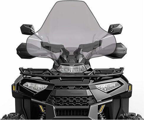 Kuafu 22 بوصة قفل وركوب الزجاج الأمامي متوافق مع 2015-2023 Polaris Sportsman Touring XP 1000 450 570 850 SP EPS Premium Mid View Windscreen - Smoke in Saudi Arabia