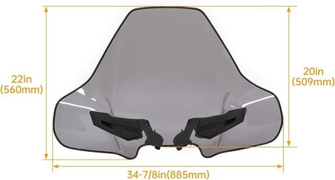 Kuafu 22 بوصة قفل وركوب الزجاج الأمامي متوافق مع 2015-2023 Polaris Sportsman Touring XP 1000 450 570 850 SP EPS Premium Mid View Windscreen - Smoke in Saudi Arabia