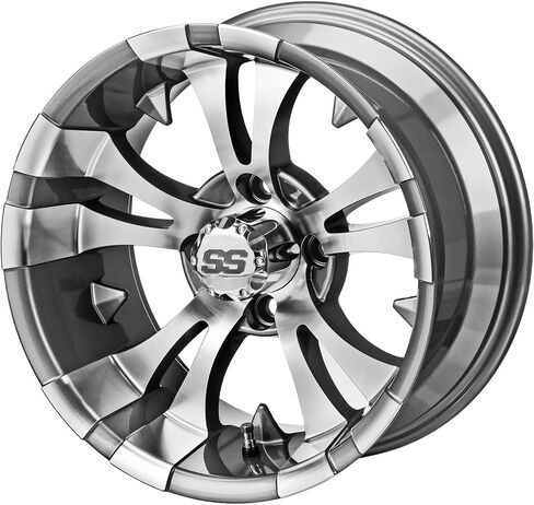 عربة RM مقاس 14 بوصة Warlock أسود/أحمر على إطار رياضي Sierra مقاس 23x10-14 (مجموعة من 4) | مجموعة إطارات وعجلات عربة الجولف مع صواميل العروة القياسية in Kuwait