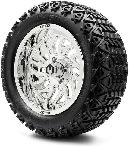 Modz® Carnage Black Ball Mill 14 "Golf Cart Wheels و Arisun X-Trail (23x10-14) Dot All-Terrain Golf Cart Cart Combo-مجموعة من 4 in Saudi Arabia
