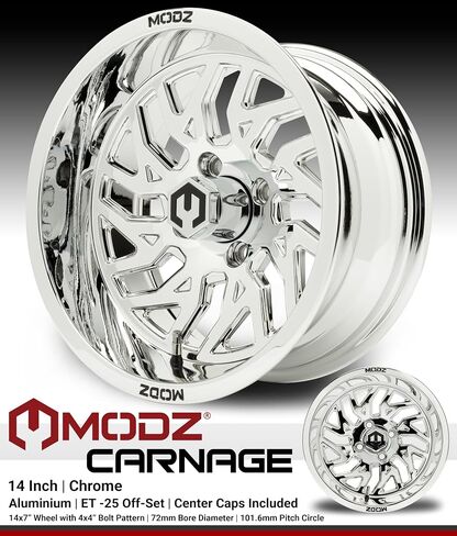 Modz® Carnage Black Ball Mill 14 "Golf Cart Wheels و Arisun X-Trail (23x10-14) Dot All-Terrain Golf Cart Cart Combo-مجموعة من 4 in Saudi Arabia