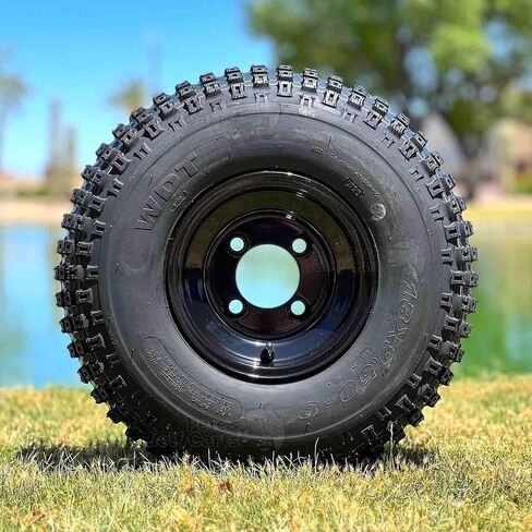 Knobby 18x9.5-8 Golf Cart & ATV Tires and 8" BLACK Wheels Combo - Set of 2 or Set of 4 (2) in Saudi Arabia