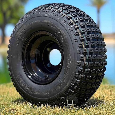 Knobby 18x9.5-8 Golf Cart & ATV Tires and 8" BLACK Wheels Combo - Set of 2 or Set of 4 (2) in Saudi Arabia