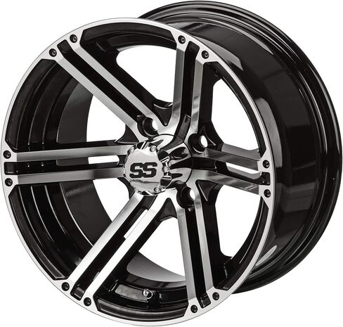 RM Cart – 15" Yukon Matte Black on 23x10-15 Black Trail Tires (Set of 4) | Fits Standard Lug Nuts | Golf Cart Tires and Wheels Combo in Saudi Arabia