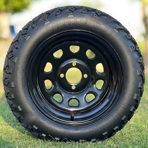 14 "عجلات النافذة الصلب الأسود و 23x10-14" DOT All Terrain Tyres Combo - مجموعة من 4 in Kuwait