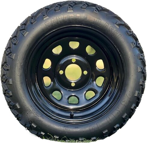 14 "عجلات النافذة الصلب الأسود و 23x10-14" DOT All Terrain Tyres Combo - مجموعة من 4 in Kuwait