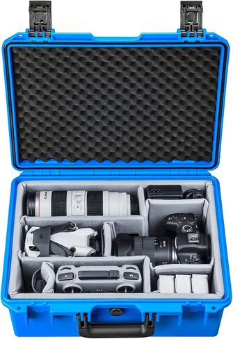 Lykus PVC1 Waterproof Hard Case with Padded Dividers for Cameras, Lenses, Dual DJI Mavic/Air/Mini drones in Saudi Arabia