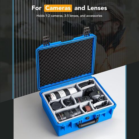 Lykus PVC1 Waterproof Hard Case with Padded Dividers for Cameras, Lenses, Dual DJI Mavic/Air/Mini drones in Saudi Arabia