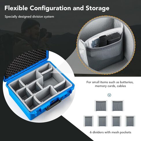 Lykus PVC1 Waterproof Hard Case with Padded Dividers for Cameras, Lenses, Dual DJI Mavic/Air/Mini drones in Saudi Arabia