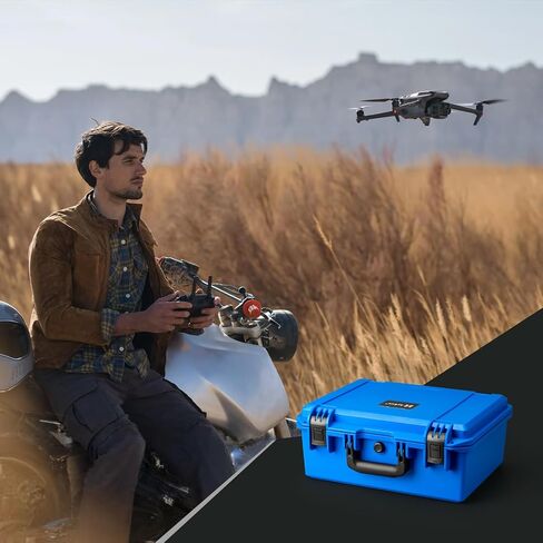 Lykus PVC1 Waterproof Hard Case with Padded Dividers for Cameras, Lenses, Dual DJI Mavic/Air/Mini drones in Saudi Arabia