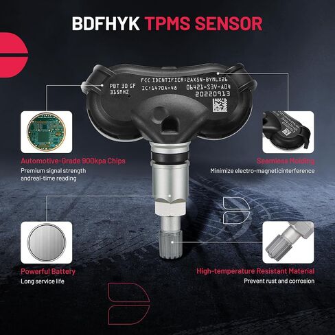 مستشعر BDFHYK TPMS متوافق مع Acura MDX RL TL، Honda Odyssey Pilot Ridgeline 315Mhz مستشعر مراقبة ضغط الإطارات المبرمج يستبدل # 06421-S3V-A04، 06421S3VA04 in Kuwait
