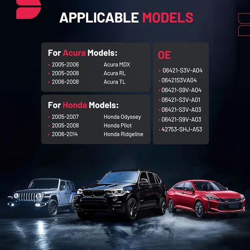مستشعر BDFHYK TPMS متوافق مع Acura MDX RL TL، Honda Odyssey Pilot Ridgeline 315Mhz مستشعر مراقبة ضغط الإطارات المبرمج يستبدل # 06421-S3V-A04، 06421S3VA04 in Kuwait
