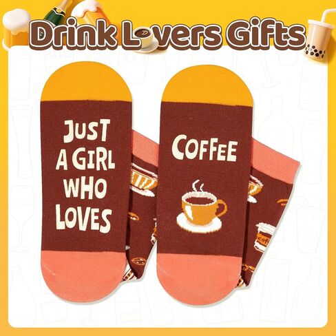 zmart هدايا مجنونة مضحكة للفتيات المراهقات، جوارب هدايا القهوة لمحبي القهوة، هدايا الشرب، هدايا لمحبي المشروبات، مواد تخزين للنساء in Kuwait