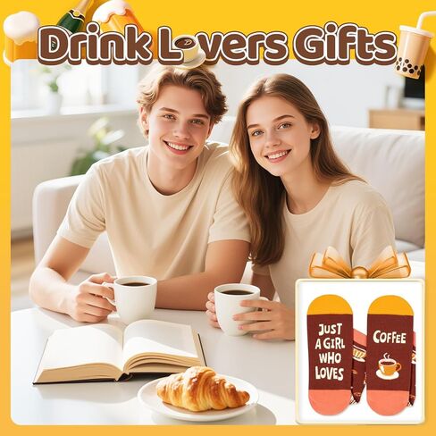 zmart هدايا مجنونة مضحكة للفتيات المراهقات، جوارب هدايا القهوة لمحبي القهوة، هدايا الشرب، هدايا لمحبي المشروبات، مواد تخزين للنساء in Kuwait