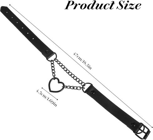 Choker Necklace for Women Black Heart Leather Collar Gothic Jewelry Punk Choker Collar O-ring Slip Chain Necklace Accessories Body Chain Belt Jewelry for Halloween Cosplay in Saudi Arabia