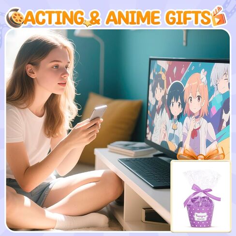 هدايا الرسوم المتحركة HAPPYPOP لمحبي الرسوم المتحركة النساء والفتيات المراهقات، جوارب الرسوم المتحركة الغامضة، أشياء أنيمي، منتجات الرسوم المتحركة باللون الأرجواني in Kuwait