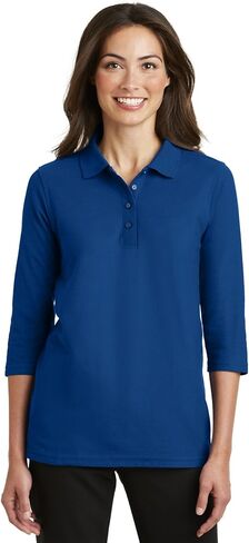 Port Authority Ladies Silk Touch 3/4-Sleeve Polo. L562 in Saudi Arabia