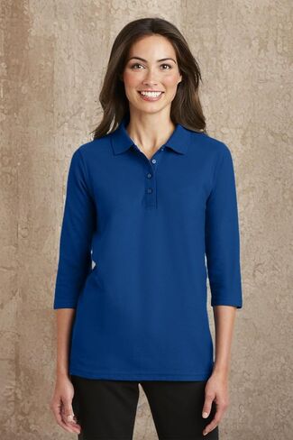 Port Authority Ladies Silk Touch 3/4-Sleeve Polo. L562 in Saudi Arabia