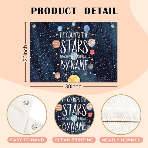 كريستيان فضاء ، لافتة جدار الصحة العقلية ، ديكور حضانة فضاء ، نظام شمسي الأزرق الأزرق ، الكتاب المقدس ، لافتة شنقا لافتة الجدار ديكور فني للأطفال in Kuwait