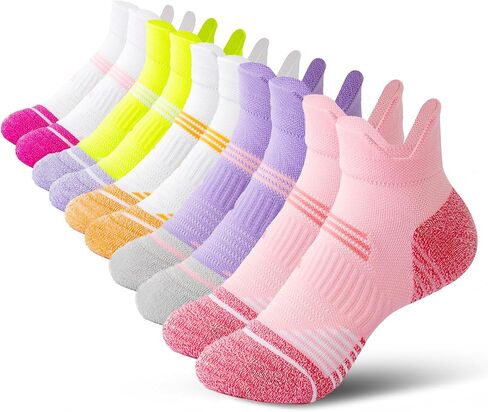Ankle Compression Socks for Women Athletic Running Socks Cushioned Low Cut with Arch Support (5 Pairs) in Saudi Arabia
