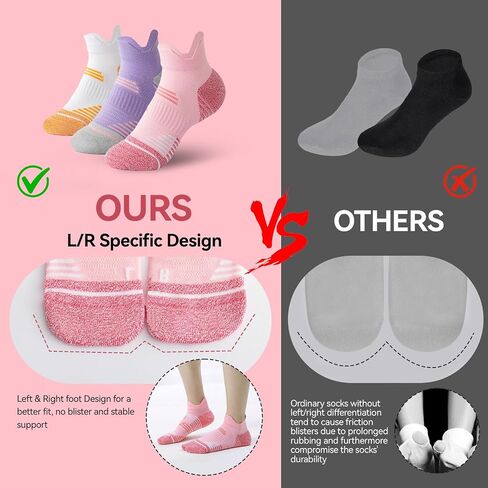 Ankle Compression Socks for Women Athletic Running Socks Cushioned Low Cut with Arch Support (5 Pairs) in Saudi Arabia