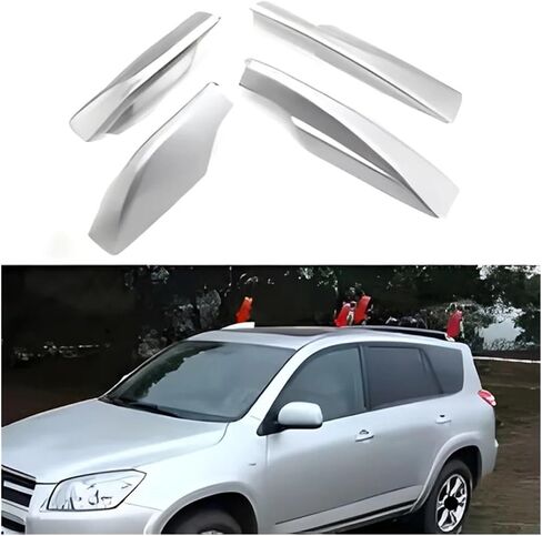 غطاء رأس الأمتعة لأمتعة CARD 4pcs الفضة متوافقة مع Toyota RAV4 XA30 2006-2012 حماية السكك الحديدية السقف in Kuwait
