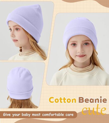 100% Cotton Baby Beanie Toddler Boys Girls Kids Winter Hat Knit Winter Warm Cap Newborn Infant Cuffed Caps in Kuwait