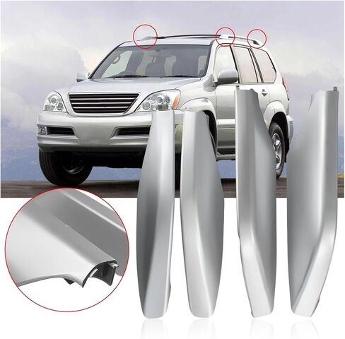 4x سقف رف السطح الغطاء نهاية السكك الحديدية متوافق مع لكزس GX470 رف سقف السكك الحديدية 4 أجهزة الكمبيوتر 4* الملحقات أجزاء رفوف اليسار اليمين الأمامي LH in Kuwait