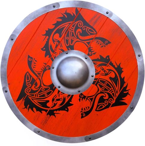 درع فينرير ريد وولف فايكنغ - معركة مصنوعة يدويًا أصيلة. in Kuwait