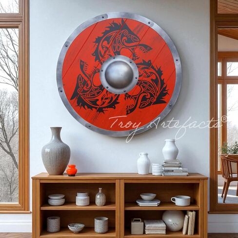 درع فينرير ريد وولف فايكنغ - معركة مصنوعة يدويًا أصيلة. in Kuwait