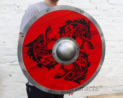 درع فينرير ريد وولف فايكنغ - معركة مصنوعة يدويًا أصيلة. in Kuwait