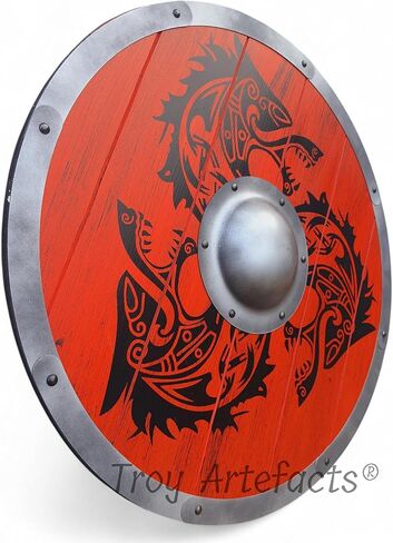 درع فينرير ريد وولف فايكنغ - معركة مصنوعة يدويًا أصيلة. in Kuwait