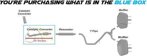 Northeastern Exhaust | Stainless Steel - Exhaust Resonator, Intermediate Pipe, Muffler Compatible for Chevrolet Malibu 2013-2015 | Chevrolet Malibu Limited 2016 2.5L - Includes Gasket and Clamps in Saudi Arabia