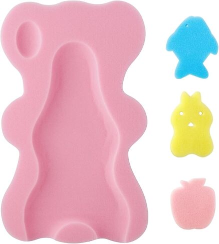 PandaEar Baby Bath Sponge Infant Soft Bath Sponge Mat, Baby Bath Mat Newborn Odor Free Bath Cushion, Blue in Saudi Arabia
