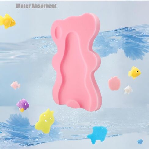 PandaEar Baby Bath Sponge Infant Soft Bath Sponge Mat, Baby Bath Mat Newborn Odor Free Bath Cushion, Blue in Saudi Arabia
