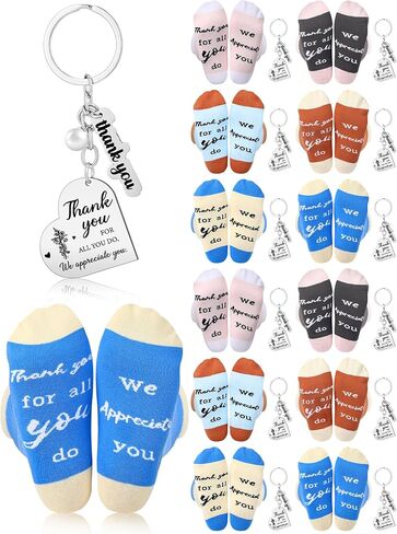 24 PCS موظف هدايا شكرا لكم على كل ما تفعل الجوارب مفاتيح المفاتيح الفولاذ المقاوم للصدأ لفريق زميل العمل في الموظفين in Kuwait