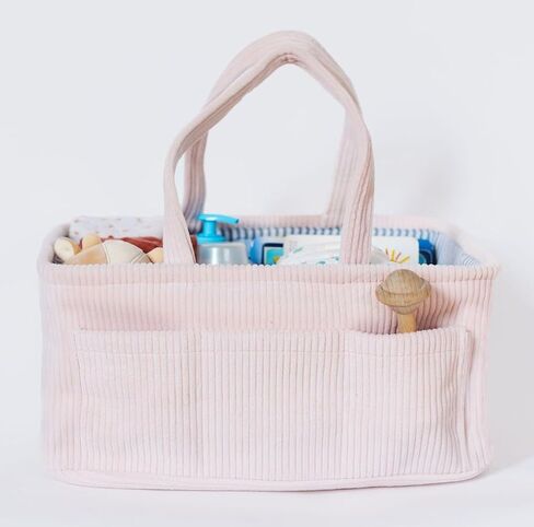 Diaper Caddy, Diaper Organizer or Storage, Nursery Storage and Car Organizer, A Baby Gift Registry, Baby Shower Must Haves Essential for Baby in Corduroy Material - MINT COLOR in Saudi Arabia