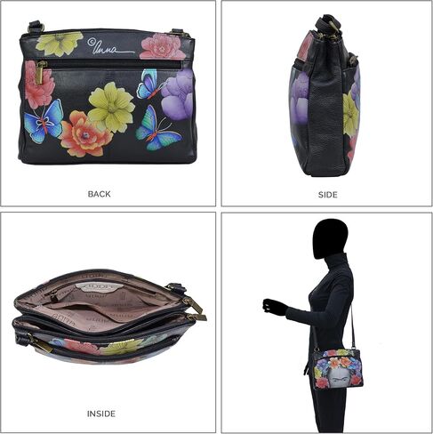 Anna by Anuschka Women's Hand-Painted Genuine Leather Crossbody Organizer in Kuwait