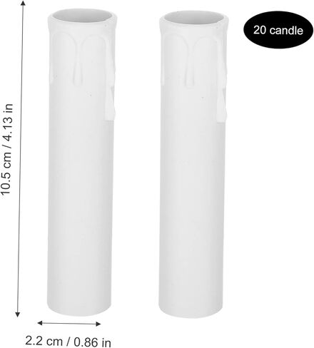 20pcs Plastic Candle Tube Teardrop Shape Candle Lamp Base Sleeve for Chandelier Lanterns in Saudi Arabia
