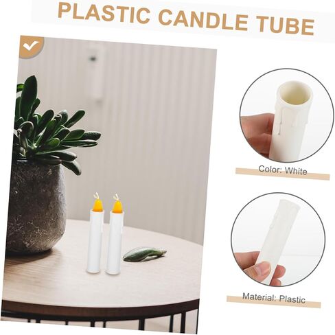 20pcs Plastic Candle Tube Teardrop Shape Candle Lamp Base Sleeve for Chandelier Lanterns in Saudi Arabia