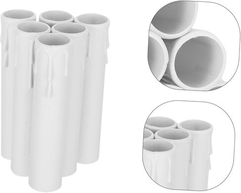 20pcs Plastic Candle Tube Teardrop Shape Candle Lamp Base Sleeve for Chandelier Lanterns in Saudi Arabia