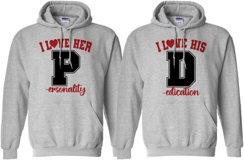 I Love Her Personality, I Love His Dedication Duo Hoodie Sweatshirt Unisex in Saudi Arabia