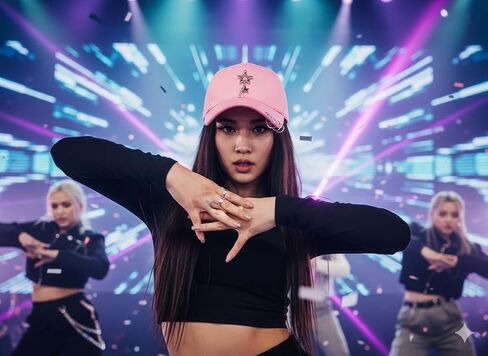 قبعة سوداء مناسبة للجنسين، قبعة K-pop، قبعة بيسبول مع سلسلة حلقية، قبعة معدنية، قبعة فريدة من نوعها، قبعة مع نجمة in Kuwait